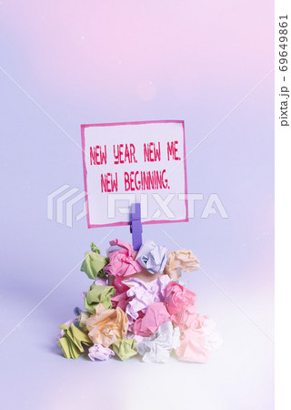 Handwriting text New Year. New Me. New Beginning Handwriting text New Year. New Me. New Beginning 69649861