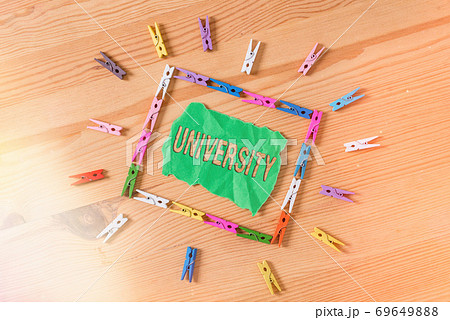 Conceptual hand writing showing University 69649888