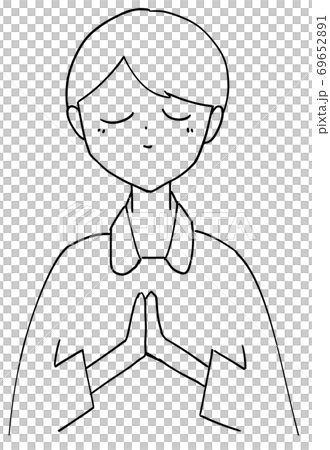 Nurse holding hands [line art] 69652891
