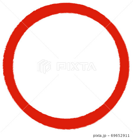 赤色の丸フレームのイラスト素材