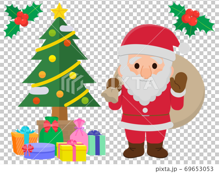 聖誕老人和聖誕樹圖 聖誕老人和聖誕樹圖 69653053