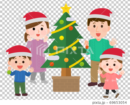 Illustration of a family having a Christmas party 69653054