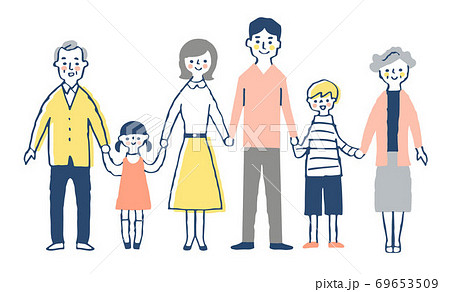 手を繋ぐ家族のイラスト素材