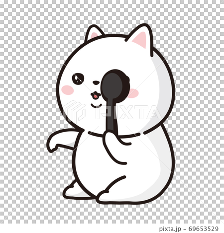 視力検査をする猫のイラスト素材