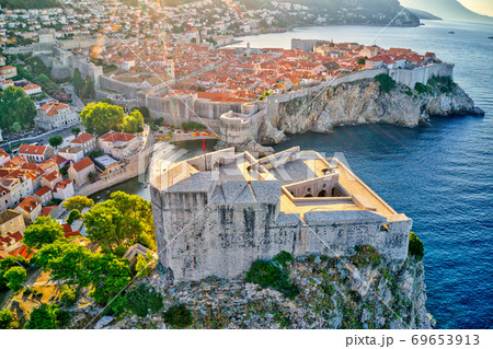 Aerial shoot of Dubrovnik old town 69653913