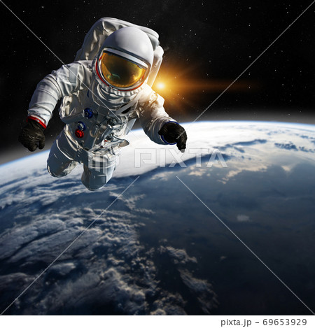 Concept of conquering the universe by the human race. Elements of this image furnished by NASA 69653929