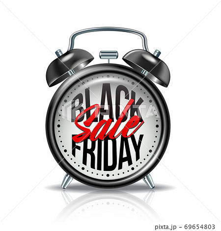 Black Friday Inscription On Realistic Black のイラスト素材