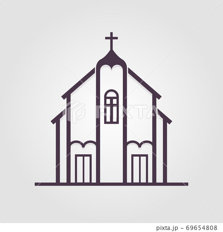 Church, great design for any purposes. Interior design. Line icon. Construction building logo icon. Vector stock illustration. 69654808