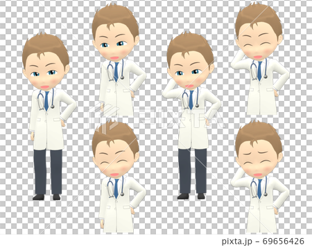 [Shy A] Caucasian male doctor short front 69656426