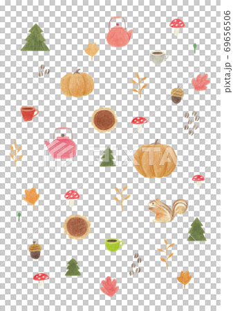 甜點和秋天的植物圖案 甜點和秋天的植物圖案 69656506