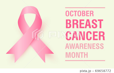 Realistic pink ribbon, breast cancer awareness symbol, vector illustration. Realistic pink ribbon, breast cancer awareness symbol, vector illustration. 69658772