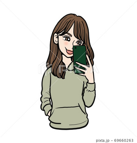 自撮りをする女性 自撮りをする女性 69660263