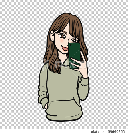 自撮りをする女性 自撮りをする女性 69660263