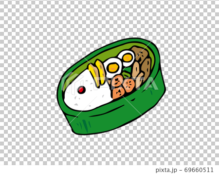 弁当箱 ランチ 手作り おかず デフォルメイラスト 弁当箱 ランチ 手作り おかず デフォルメイラスト 69660511