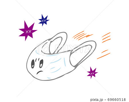 ウイルスを跳ね返すマスクのキャラクター ウイルスを跳ね返すマスクのキャラクター 69660518