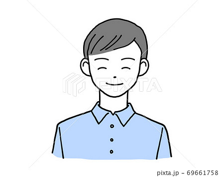 シャツを着た若い男性 微笑むのイラスト素材