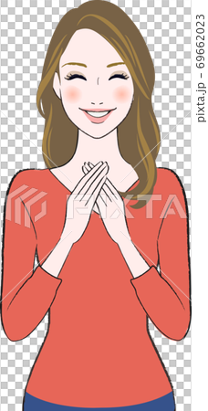 釋然帶著微笑的女人的插圖 69662023