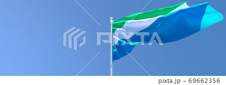 3D rendering of the national flag of Sierra...のイラスト素材 [69662356] - PIXTA