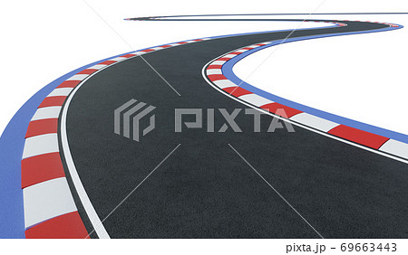 Curved Asphalt Racing Track Road Isolated On のイラスト素材