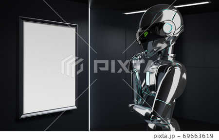 Ai Robot Thinking And Look Poseのイラスト素材