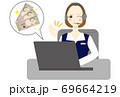 コールセンター　オペレーター　女性　紙幣　増加 69664219