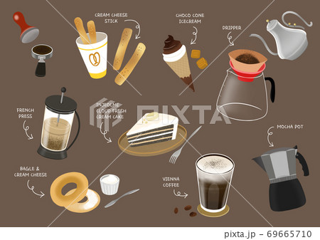 Coffee and dessert menu design illustration 010 Coffee and dessert menu design illustration 010 69665710