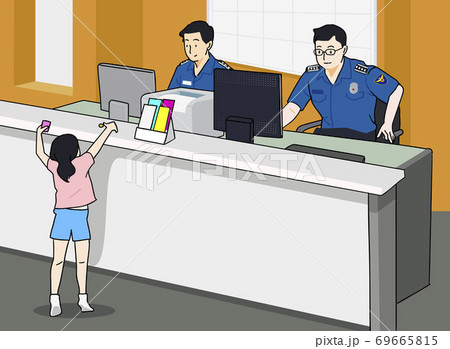 Concept of the role of the police. Police characters are doing various works 006 Concept of the role of the police. Police characters are doing various works 006 69665815