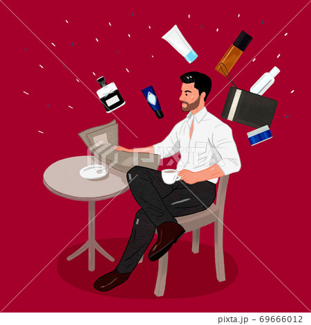 Modern man's life concept flat design illustration 007 69666012