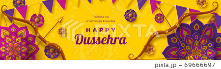 Happy Dussehra banner. Happy Dussehra banner. 69666697
