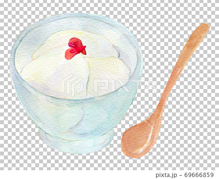 杏仁豆腐　水彩イラスト 69666859