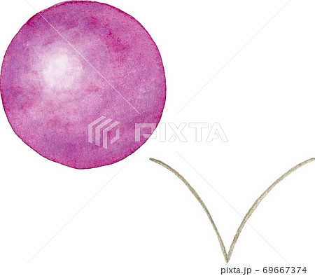 跳ねるゴムボール 紫色 のイラスト素材