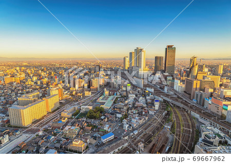 Nagoya Japan, city skyline at Nagoya railway station and business center Nagoya Japan, city skyline at Nagoya railway station and business center 69667962