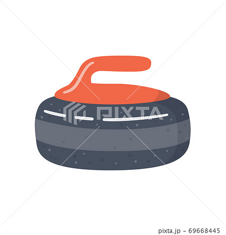 Curling stone. Curling sports game equipment. Vector illustration Curling stone. Curling sports game equipment. Vector illustration 69668445