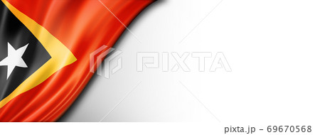 East Timor flag isolated on white banner East Timor flag isolated on white banner 69670568