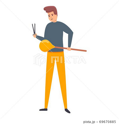 Pliers glass blower icon, cartoon style 69670885