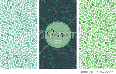 Seamless leaves pattern. label with text on floral ornament. 69672277