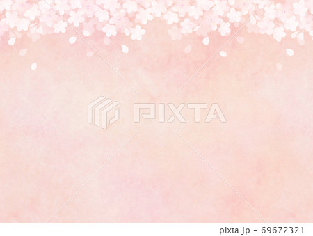 満開の桜と和紙の春イメージ素材 ソメイヨシノ 満開の桜と和紙の春イメージ素材 ソメイヨシノ 69672321