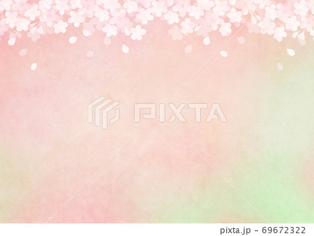 満開の桜と和紙の春イメージ素材 ソメイヨシノ 満開の桜と和紙の春イメージ素材 ソメイヨシノ 69672322