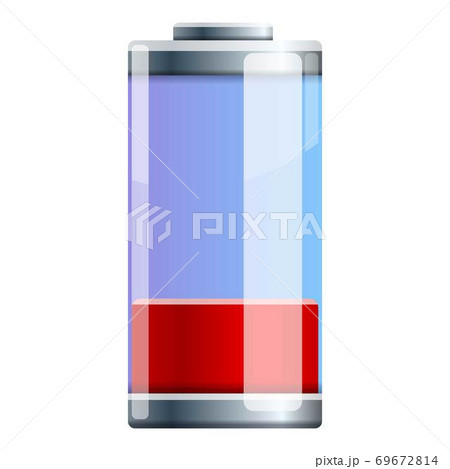 Low battery icon, cartoon style Low battery icon, cartoon style 69672814