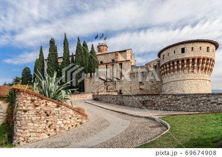 Entrance to the medieval castle of Brescia, Lombardy, Italy Entrance to the medieval castle of Brescia, Lombardy, Italy 69674908