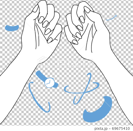 ネイルアートを飾るための手のイラスト 69675410