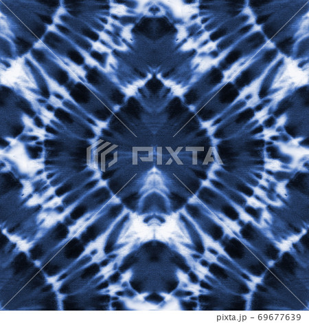 Tie dye shibori seamless pattern. Watercolour - Stock Illustration