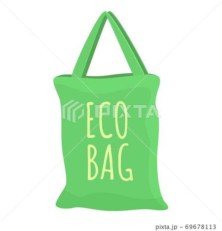 Green eco bag icon, cartoon style 69678113
