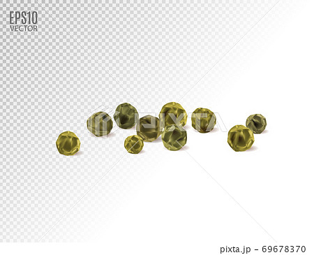 Green peppercorn. Realistic vector illustration, 3d Green peppercorn. Realistic vector illustration, 3d 69678370