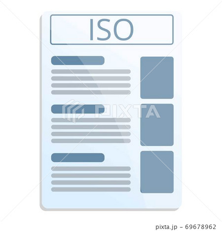 Iso standard icon, cartoon style Iso standard icon, cartoon style 69678962