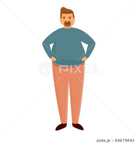 Man gluttony icon, cartoon style Man gluttony icon, cartoon style 69679693