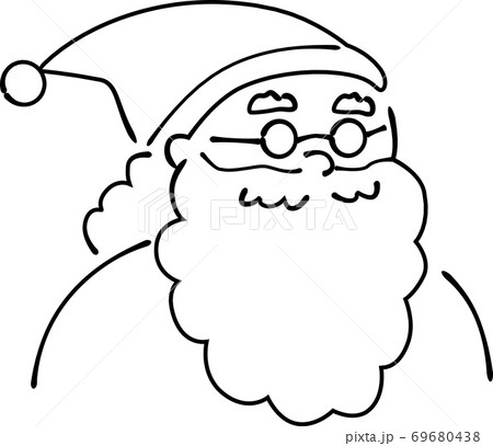 手書き風サンタクロース上半身のみ(塗りなし) 69680438