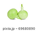 whole fresh green calabash gourd on white background 69680890