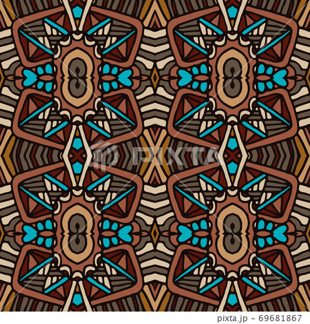 Ethnic tribal festive pattern for fabric. Abstract Doodle style seamless pattern ornamental. Mexican design 69681867