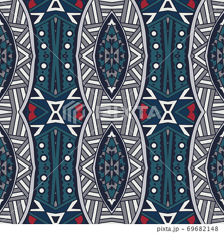Abstract festive colorful ethnic tribal bohemian pattern Seamless nomadic geometric psychedelic colorful print. Ornamental doodle textile design Abstract festive colorful ethnic tribal bohemian pattern Seamless nomadic geometric psychedelic colorful print. Ornamental doodle textile design 69682148